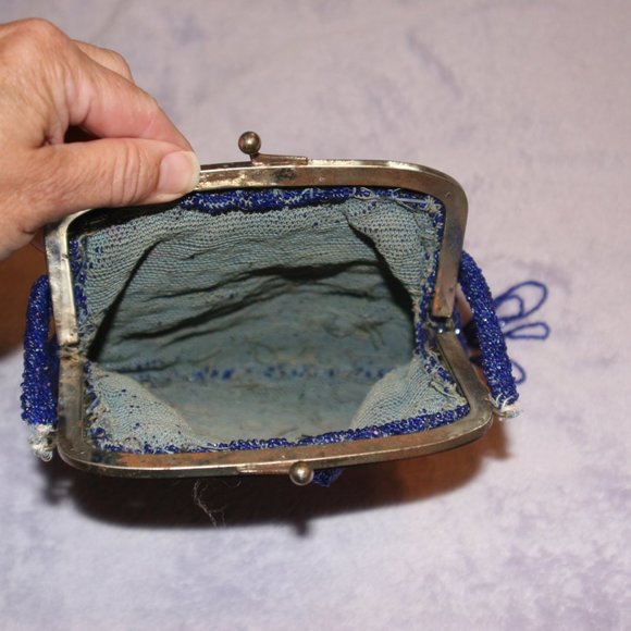 Vintage Blue Beaded Purse - Picture 3 of 3